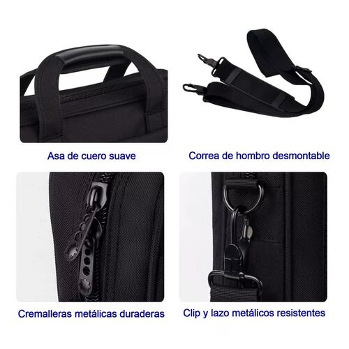 Maletín Portafolio Para Laptop De 15.6 In Hombre Impermeable Negro