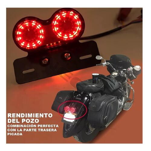 Stop Porta Placa Direccionale Led Moto Cafe Racer Bobber 12v