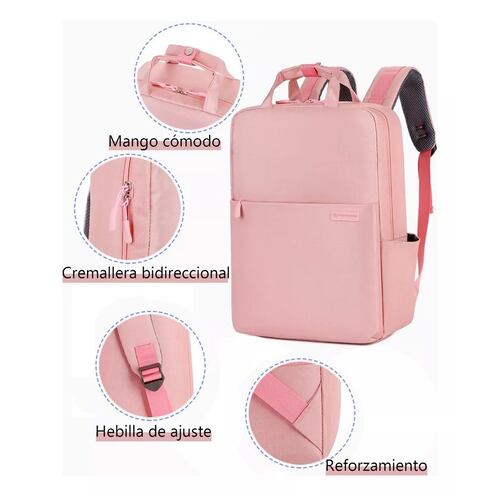Mochila Para Laptop Mujer Dama Impermeable Rosa