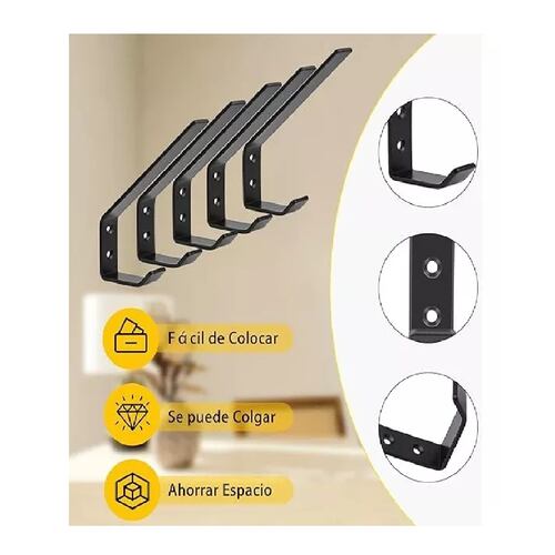 Kit 4 Gancho Para Ropa y Llaveros De Acero Inoxidable