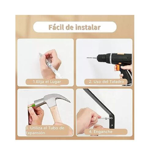 Kit 4 Gancho Para Ropa y Llaveros De Acero Inoxidable