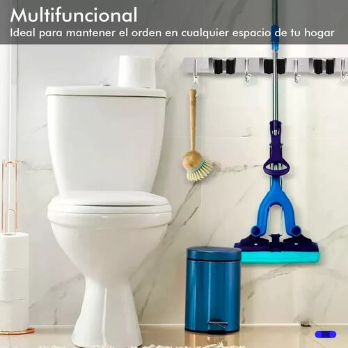 Organizador De Escobas Acero Inoxidable Soporte Multiusos
