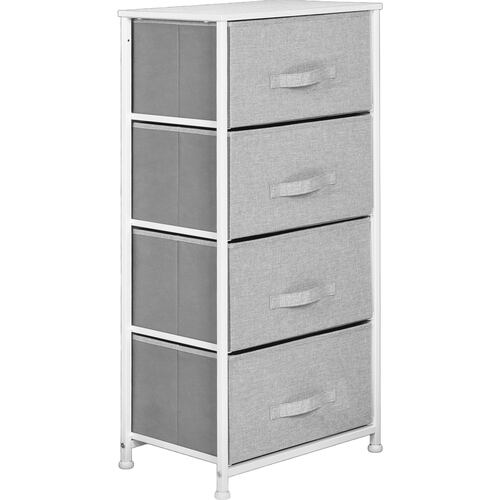 Mueble Buro Organizador Comoda Tela 4 Cajones Moderno Gris
