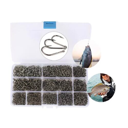 1600 Piezas Kit De Anzuelos Pesca 3-20# Con Caja Afilados