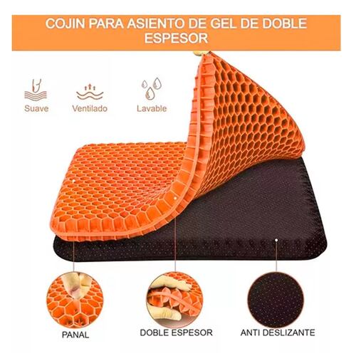 Cojin Ergonomico Ortopedico Gel Silla Asiento Hemorroides