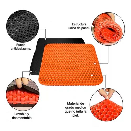 Cojin Ergonomico Ortopedico Gel Silla Asiento Hemorroides