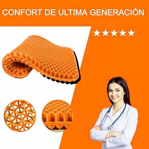 Cojin Ergonomico Ortopedico Gel Silla Asiento Hemorroides