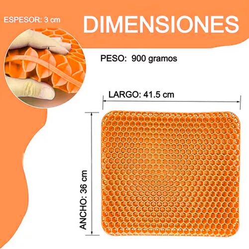 Cojin Ergonomico Ortopedico Gel Silla Asiento Hemorroides