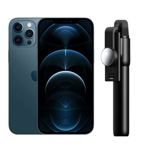 iPhone 12 Pro 256GB Azul Reacondicionado Grado A + Bastón Bluetooth.