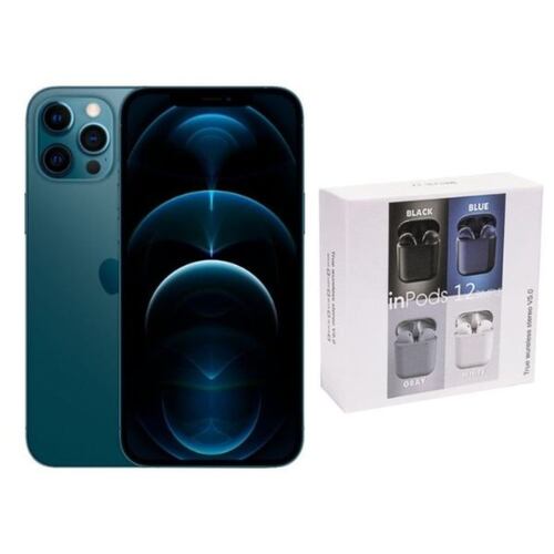 iPhone 12 Pro 256GB Azul Reacondicionado Grado A + Audífonos Genéricos.