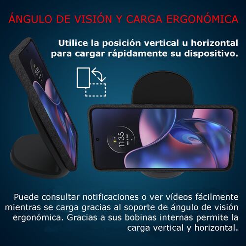 Cargador Inalámbrico Motorola 15W compatible Qi Universal