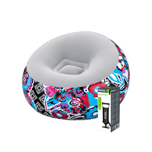 Sillón Inflable Silla Aterciopelada Puff Graffiti + Bomba.