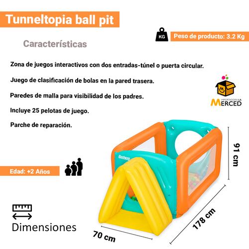 Alberca De Pelotas Juego Infantil Piscina Con Pelotas Tunel