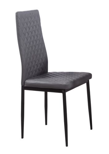 Comedor Tunez Gris 4 Sillas Tubular Negro.