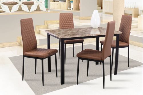 Comedor Tunez Café 4 Sillas Tubular Negro.