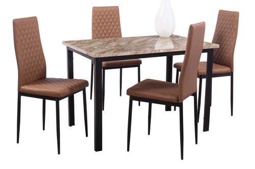 Comedor Tunez Café 4 Sillas Tubular Negro.