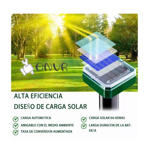 Set 4 Repelentes Solar Plagas Exterior Ultrasonido Topos Víboras