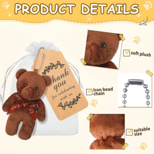 60 Osos De Peluche De Regalo Para Decoración De Baby Shower Marron