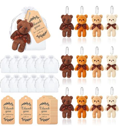 60 Osos De Peluche De Regalo Para Decoración De Baby Shower Marron