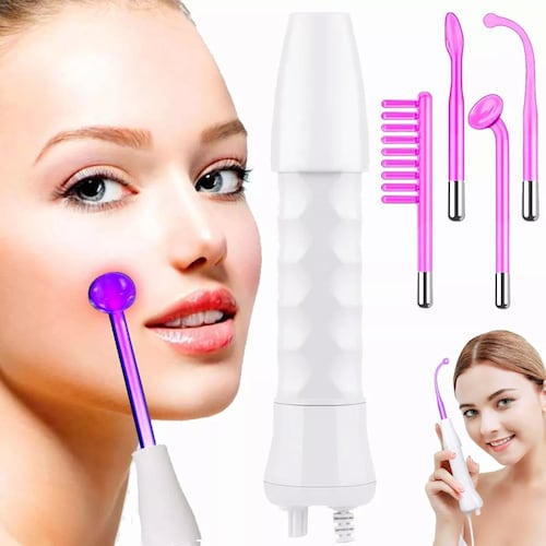 Dispositivo facial de alta frecuencia para limpiar la piel, evitar arrugas y apoyo a crecimiento de cabello.
