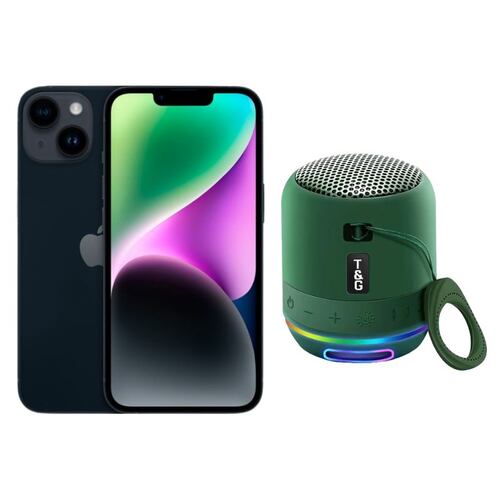 iPhone 14 128GB Negro CHIP Reacondicionado Grado A + Mini Bocina.