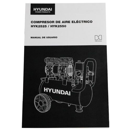 Compresor Electrico 1 Hp Hyundai 50 Litros 110v-60hz - HYK2550