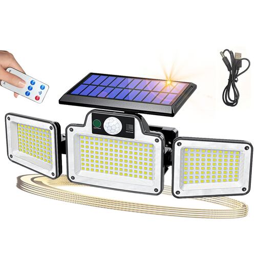 Lámpara Led Solar Suburbana Luminaria Alumbrado Sensor Modos