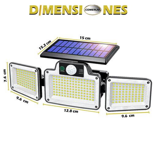 Lámpara Led Solar Suburbana Luminaria Alumbrado Sensor Modos