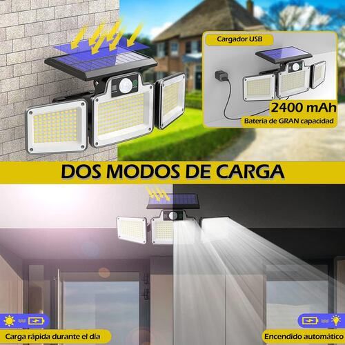 Lámpara Led Solar Suburbana Luminaria Alumbrado Sensor Modos