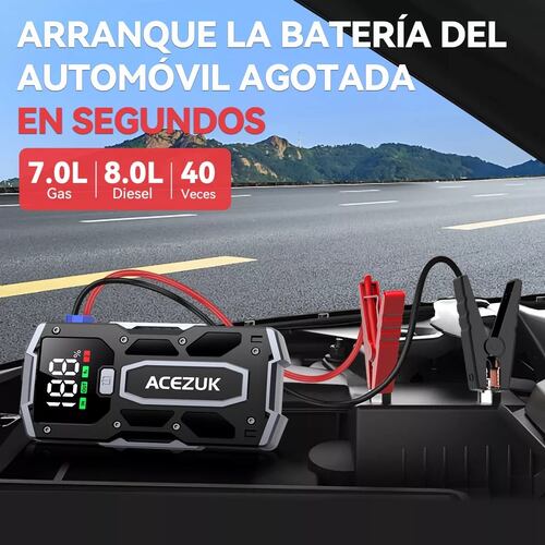 Arrancador De Batería De Auto Con Pantalla Para 8 Cilindros