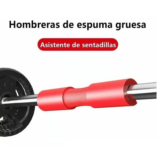 Protector De Cuello Para Levantamiento De Pesas Con Barra Rosa Roja