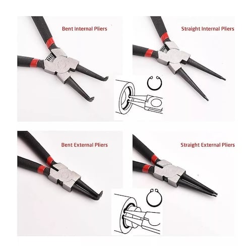 Kit Pinzas Para Seguros De Anillo | 180 Mm | 4pz |acero