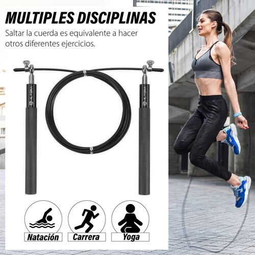 Cuerda para Saltar Aluminio Crossfit Ajustable 3m | Cuerda de Salto Funcional para Crossfit, Fitness, Box.