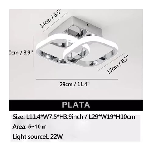 Lámpara Techo Moderna Baño Regulable Lampara Colgante 3 Tone gris 