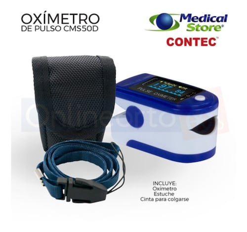 Oximetro De Pulso De Dedo Adulto Pediatrico Digital Portatil Azul y blanco