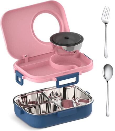 Lonchera Contenedor Termico Almuerzo Niños Acero Inoxidable ROSA