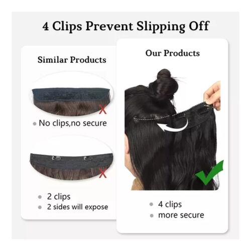 Extensiones De Cabello Cortinas Kanekalon Grapas Marrón negro