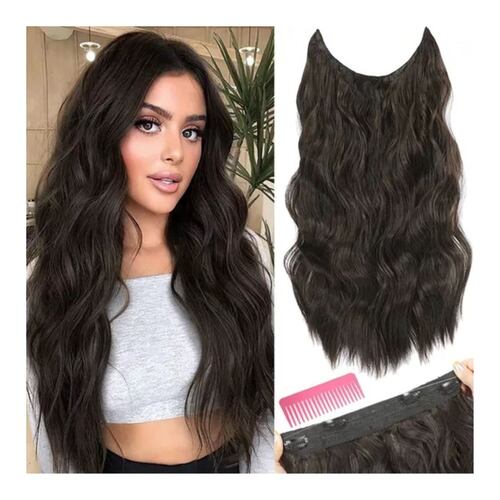 Extensiones De Cabello Cortinas Kanekalon Grapas Marrón negro