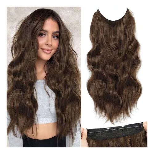 Extensiones De Cabello Cortinas Kanekalon Grapas Marrón oscuro
