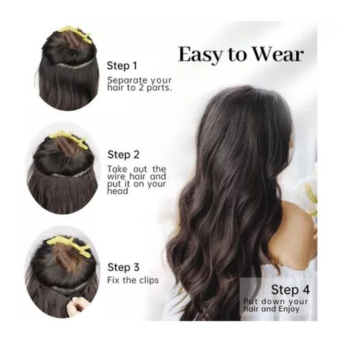 Extensiones De Cabello Cortinas Kanekalon Grapas Marrón oscuro