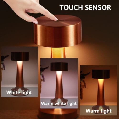 Lámpara De Mesa Control Táctil 3 Modo Usb Led Decoración dorado