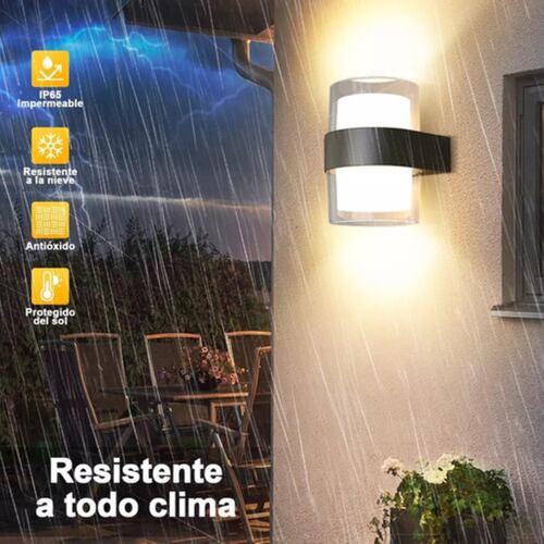 Lámpara Led De Pared Moderna 12w Para Exterior Arbotante negro/blanco