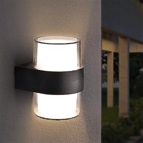 Lámpara Led De Pared Moderna 12w Para Exterior Arbotante negro/blanco
