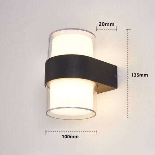 Lámpara Led De Pared Moderna 12w Para Exterior Arbotante negro/blanco