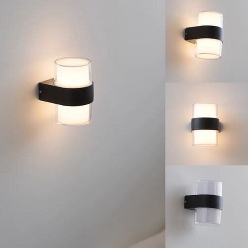 Lámpara Led De Pared Moderna 12w Para Exterior Arbotante negro/blanco