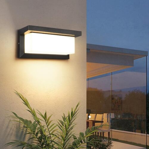 Lámpara De Pared Impermeable Para Exterior Arbotante Moderna negro