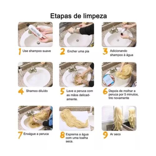 Peluca Sintética Larga Ondulada Rubia Super Clara Para Mujer RUBIA