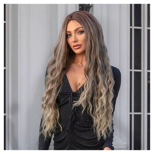 Peluca Larga Ondulada Cosplay Para Mujer Dama 72cm   marron