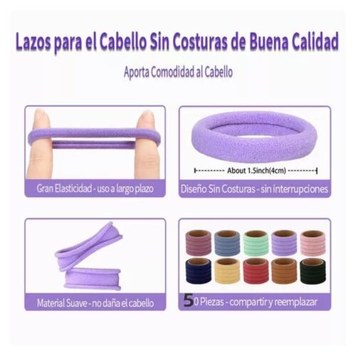 Liga Para Cabello Elásticas Satín Para Mujer 65pcs Modelo B