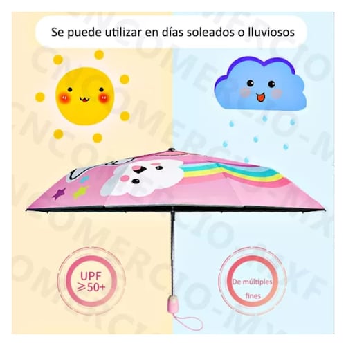 Paraguas Sombrilla Infantil, Automático Para Niño Y Niña Color:6 rosa osos